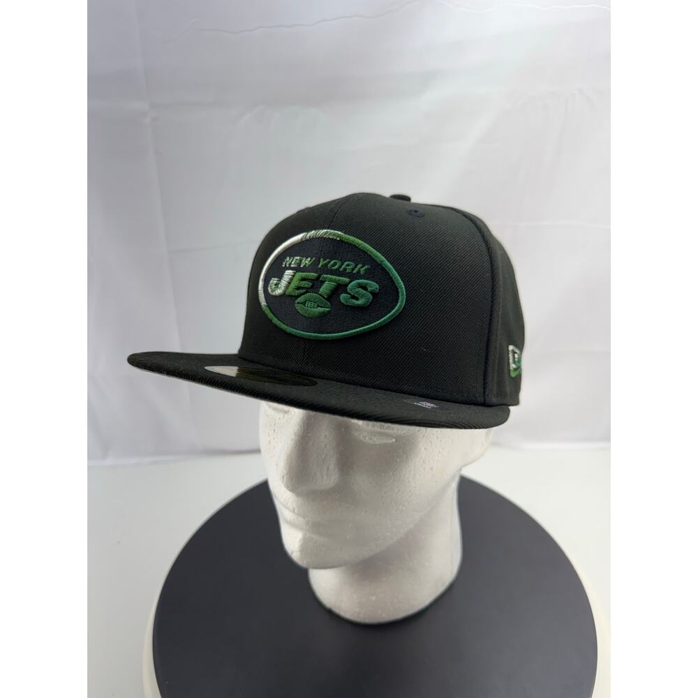 New Era New York Jets 59FIFTY Black Color Dim Fitted Hat Size 7 1/4 NFL NEW